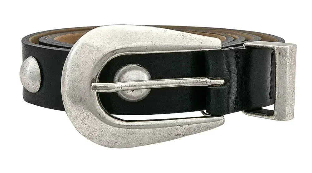 Streets Ahead Larkin Belt Italian Leather Studs Distressed Rock Grunge Casual L